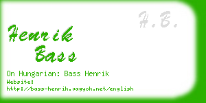 henrik bass business card